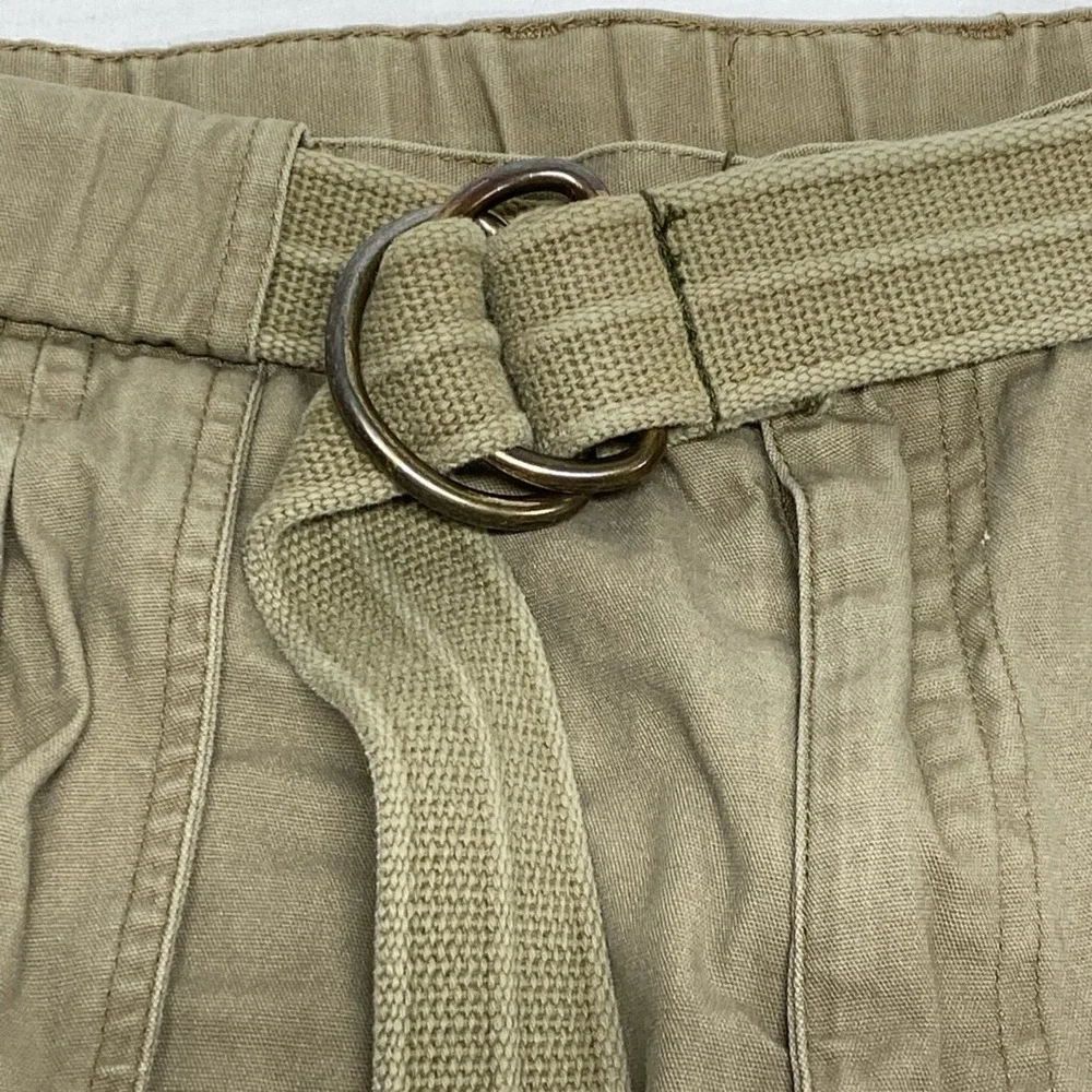 XX STAT Cotton Shorts Mens Lg Khaki Cargo‎ Utilitarian D Ring Belt Outdoor Belt